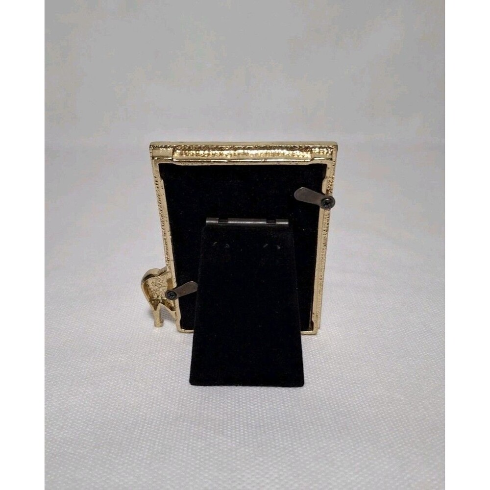 Vintage Furio Mini Picture Frame Gold Tone Rhinestones High Heels 2x3 inches - Picture 3 of 5